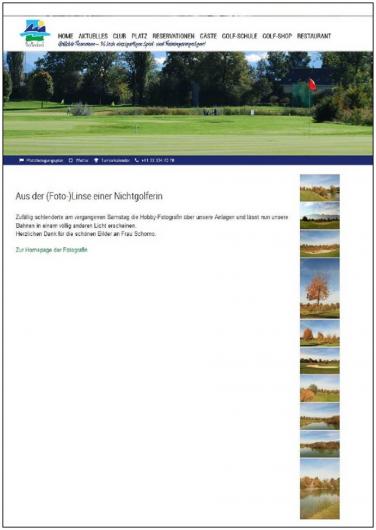 Auf der Internetseite vom Golfclub Thun 28.Oktober 2015